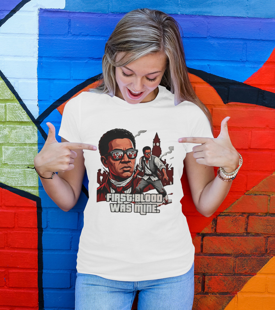 First Blood Was Mine Cool Character Action Scene T-Shirt