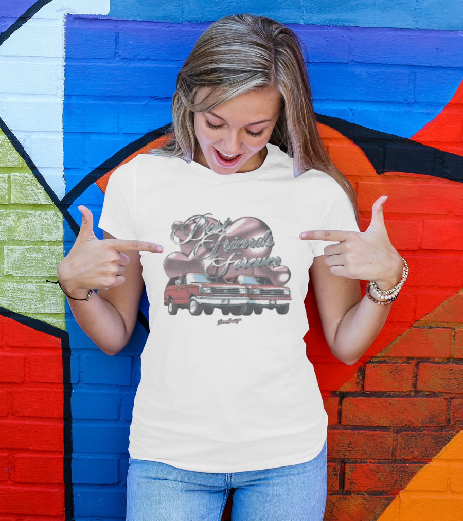 Best Friends Forever Vintage Trucks Heartbeat T-Shirt