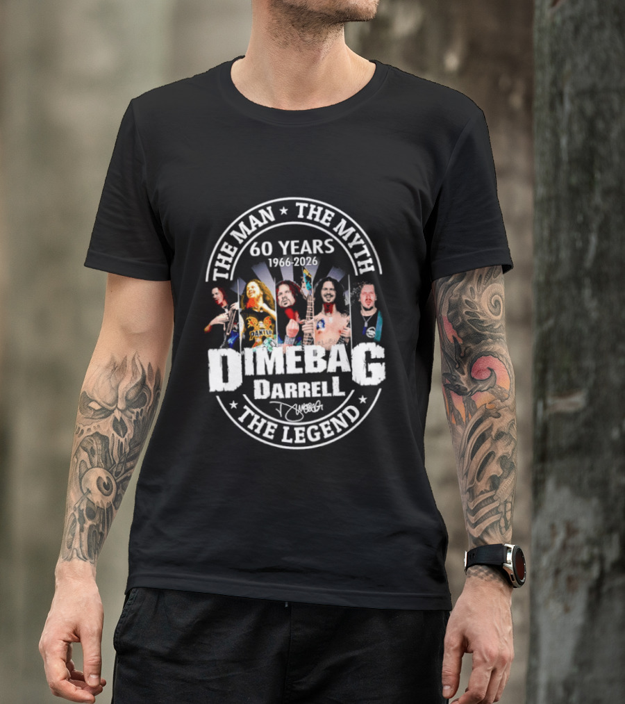 Dimebag Darrell The Man The Myth 60 Years 1966 2026 The Legend T-Shirt