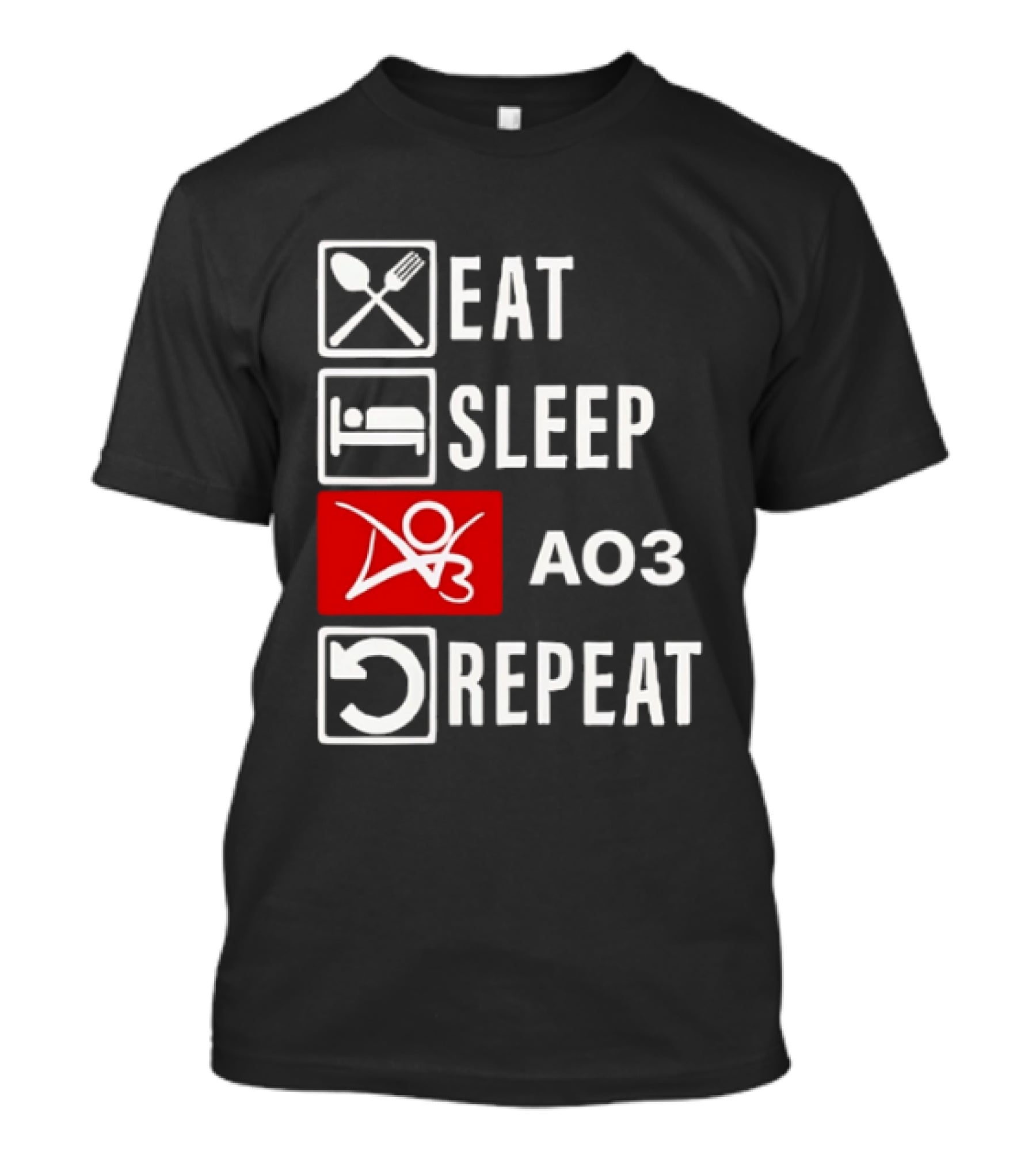 Eat Sleep AO3 Repeat Fanfiction Enthusiast Lifestyle T-Shirt