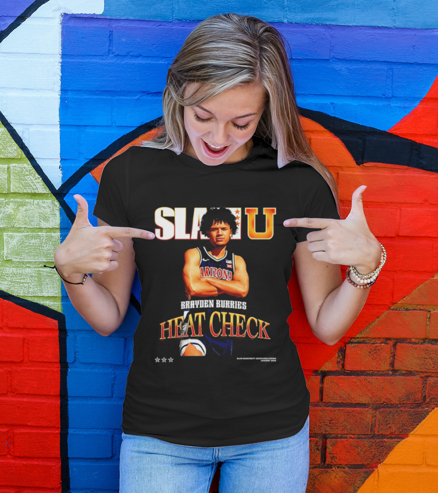 SlamU Brayden Burries Heat Check Arizona Basketball Star T-Shirt