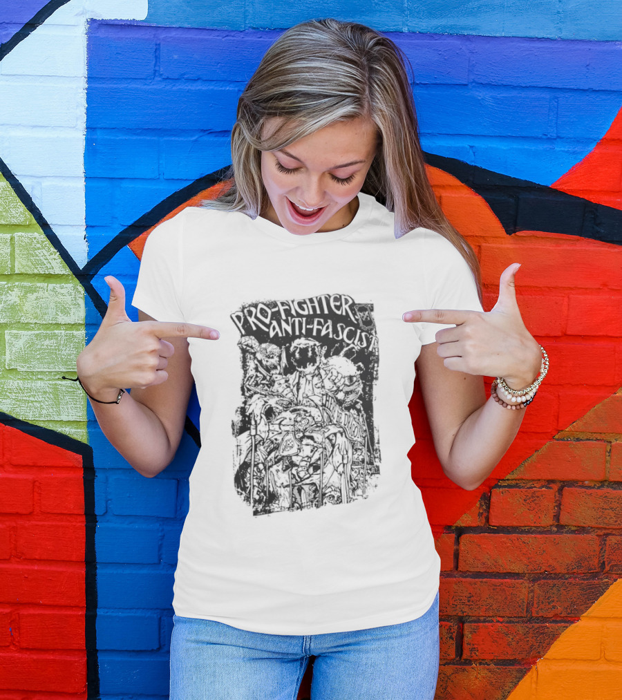 Pro Fighter Anti Fascist Here Be Dragon T-Shirt