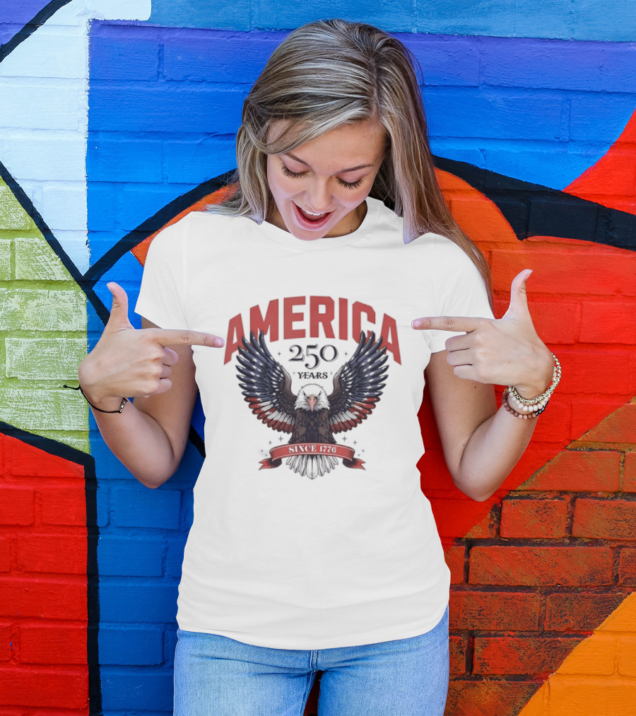 AMERICA 250 Years Since 1776 Eagle T-Shirt