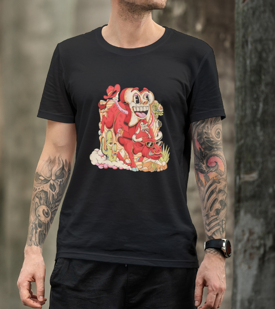 Daily Bread Texas Toast Surreal Cow Cactus Adventure T-Shirt