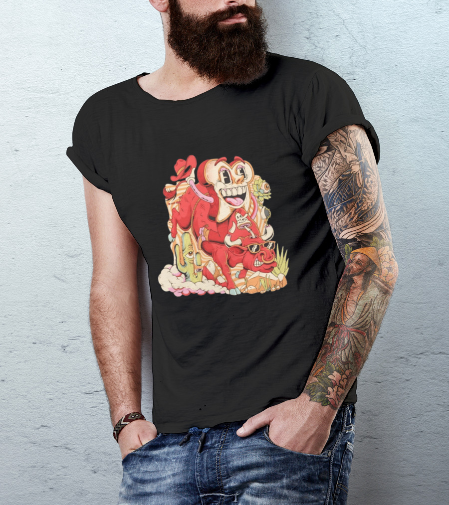 Daily Bread Texas Toast Surreal Cow Cactus Adventure T-Shirt