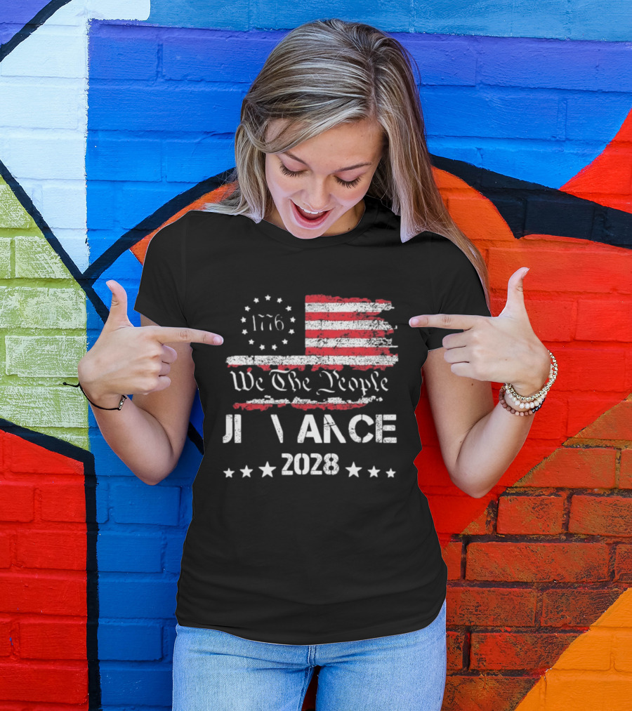 JD Vance 2028 We The People 1776 US Flag Election 48 Stars T-Shirt