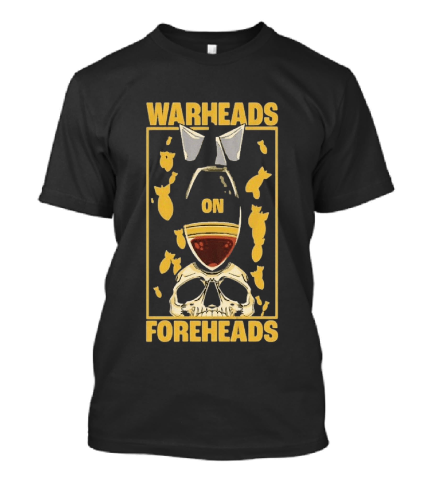 Warheads On Foreheads Skull With Bombs And Paratrooper Wings T-Shirt