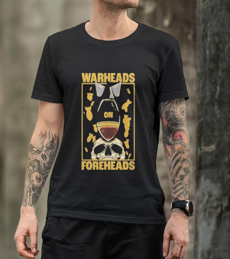 Warheads On Foreheads Skull With Bombs And Paratrooper Wings T-Shirt