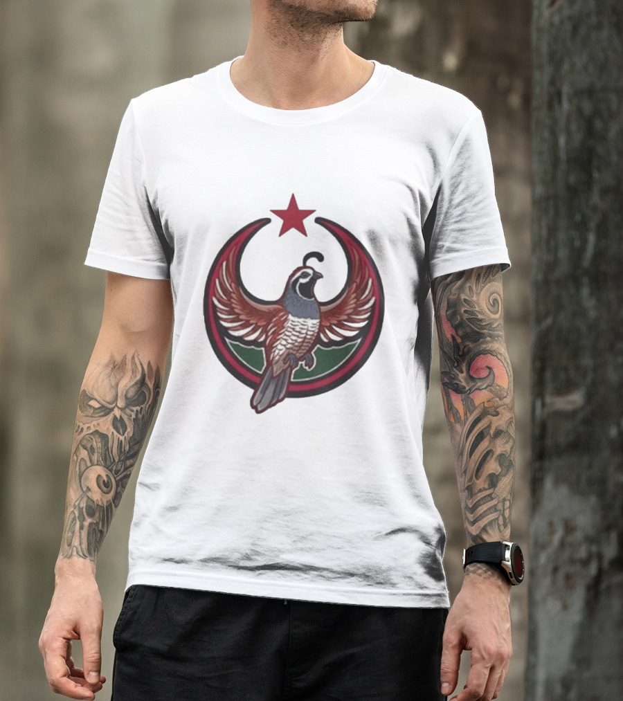 California Quail Rebel Crescent Star T-Shirt