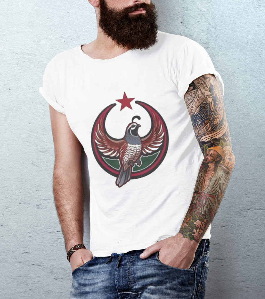 California Quail Rebel Crescent Star T-Shirt