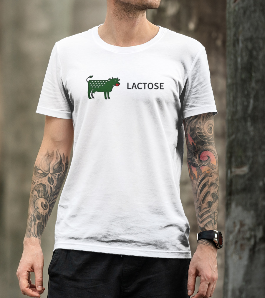 Lactose Cow 2026 Eating Red Apple T-Shirt