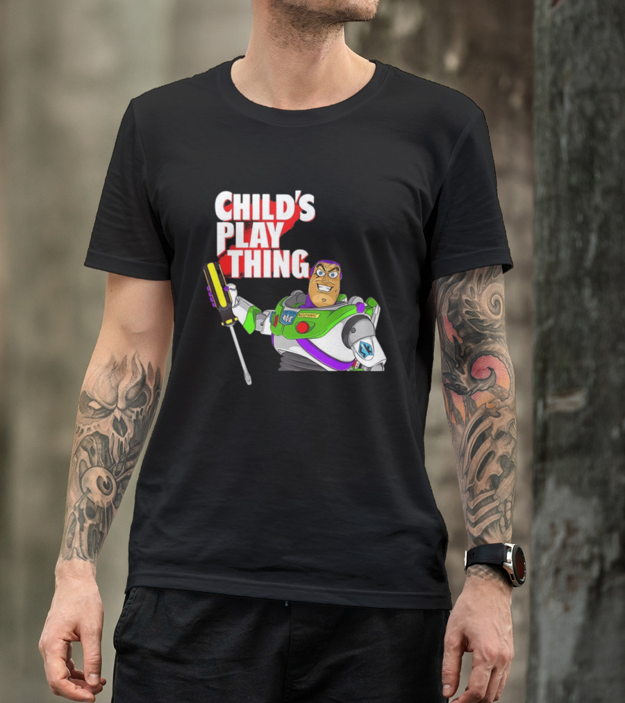 Child's Play Thing Buzz Lightyear Horror Crossover Toy Story T-Shirt