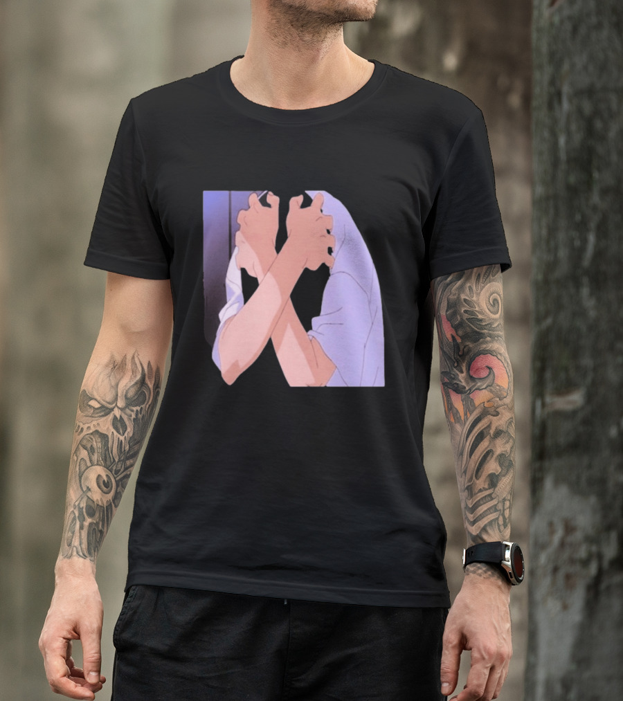 Ikari Shinji Sad Guy Clenched Hands Anime Scene T-Shirt