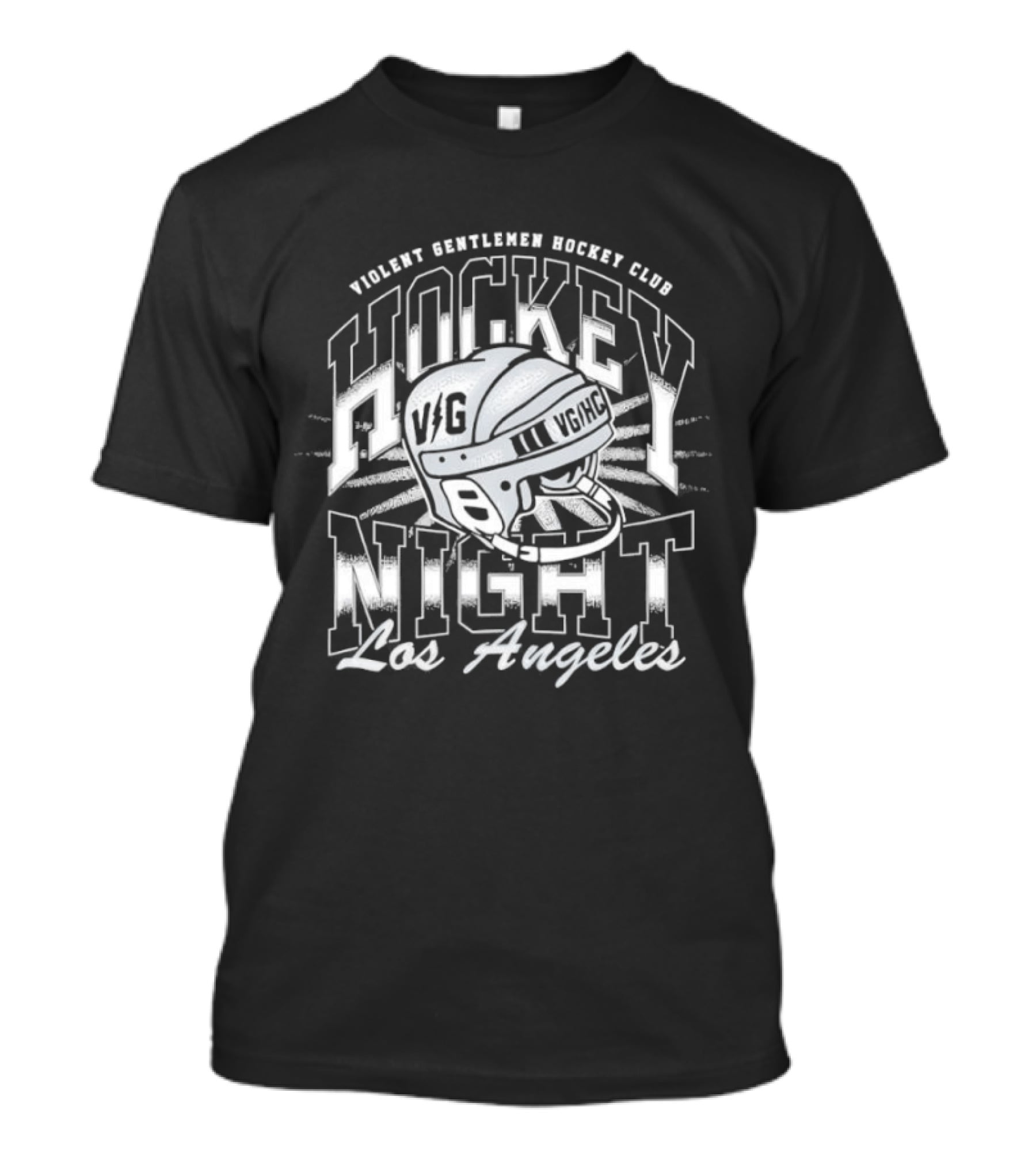 Violent Gentlemen Hockey Club VG Helmet Los Angeles Hockey Night T-Shirt