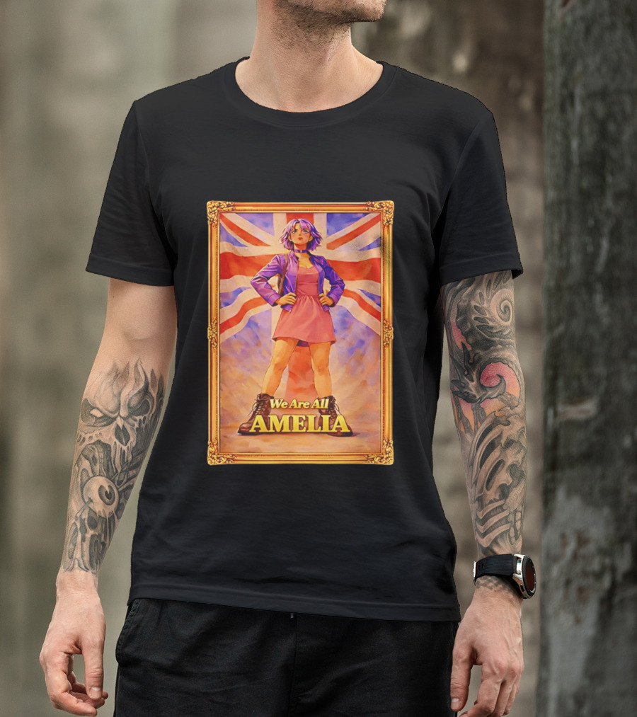We Are All Amelia Union Jack British UK England Collection T-Shirt
