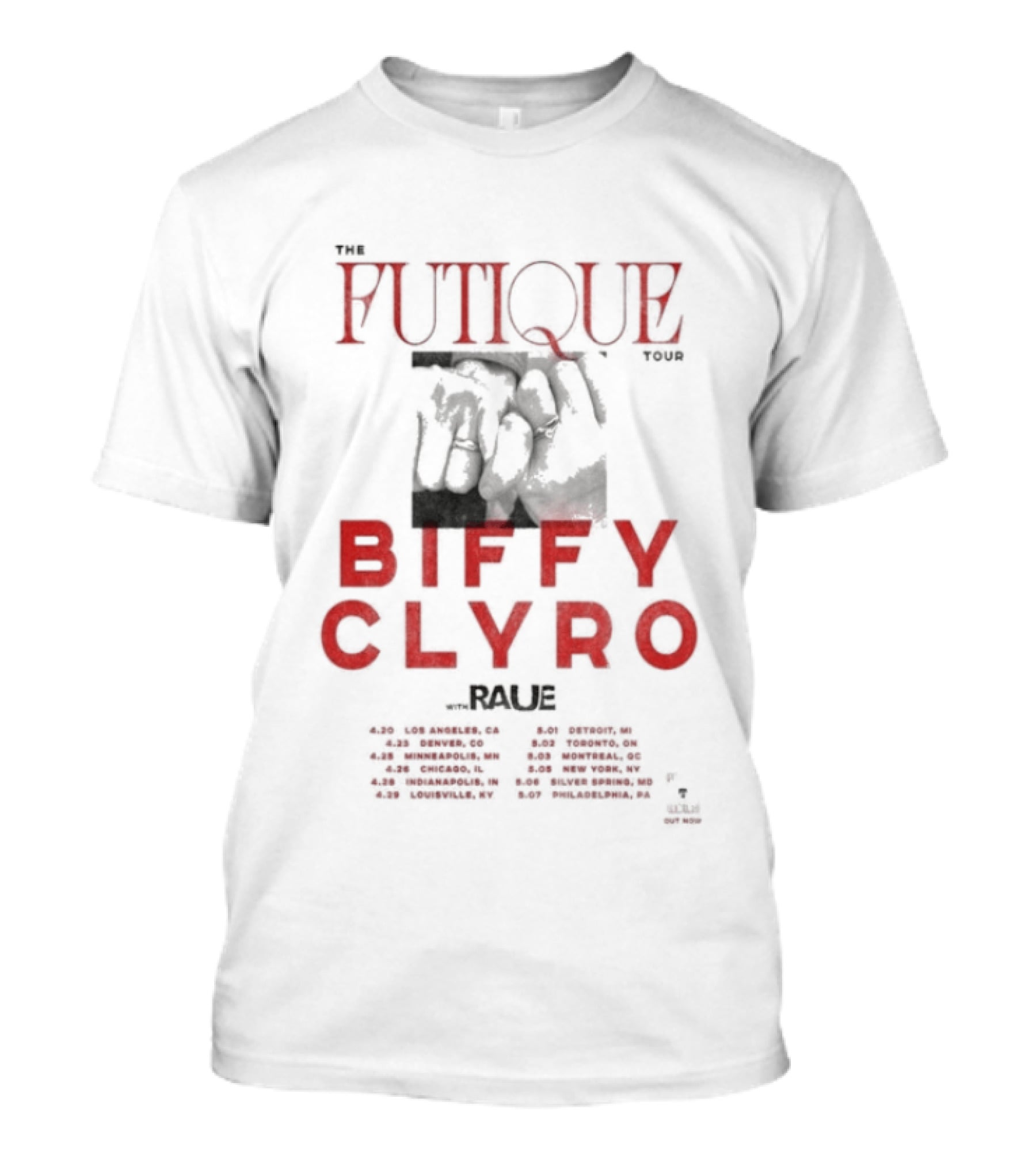 Biffy Clyro Futique 2026 North American Tour Dates Red Black T-Shirt