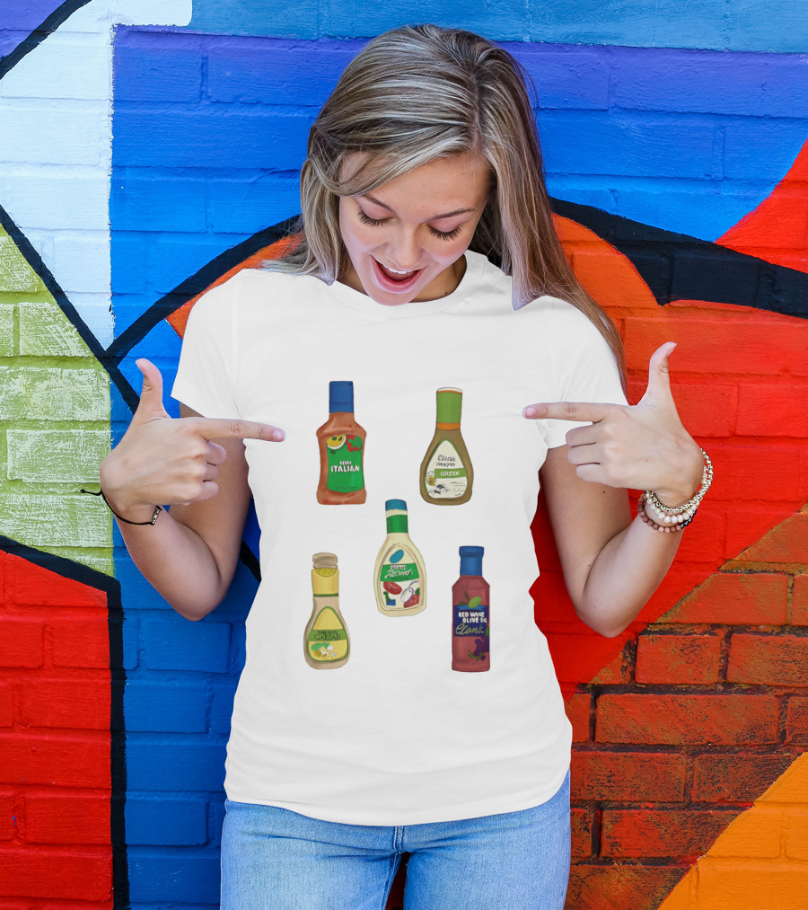 Italian Greek Ranch Caesar Olive Oil Salad Dressing Bottles T-Shirt
