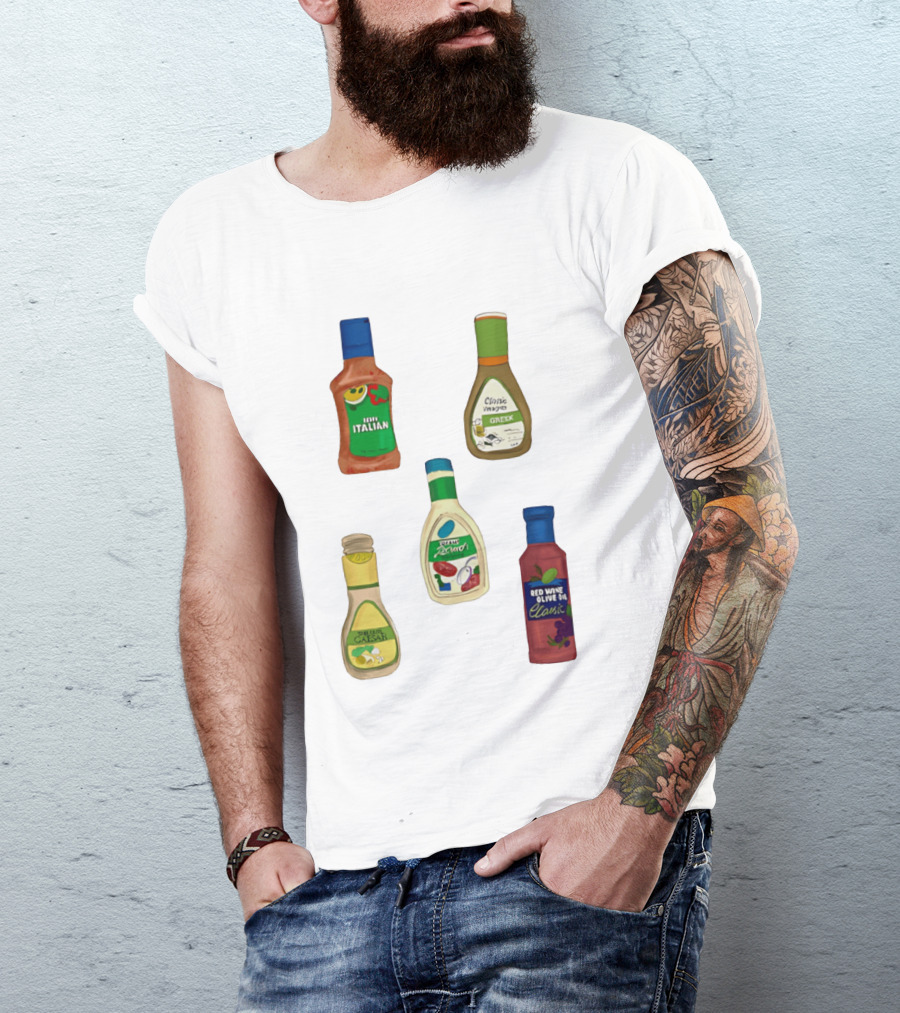 Italian Greek Ranch Caesar Olive Oil Salad Dressing Bottles T-Shirt