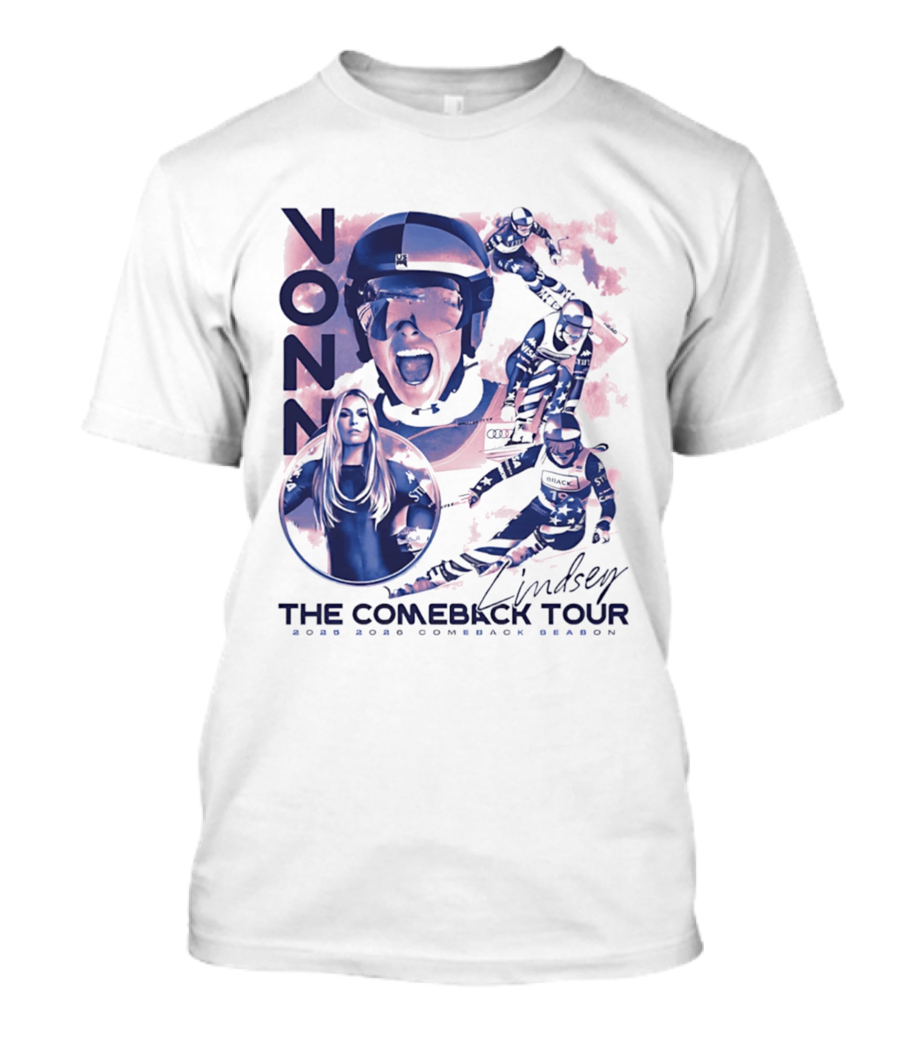 Lindsey Vonn The Comeback Tour 2025 2026 Comeback Season Alpine Skiing Adventure T-Shirt