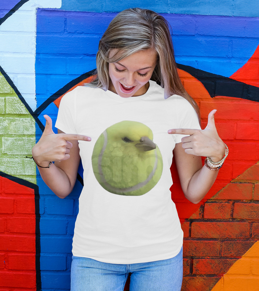 Silly Tennis Ball Bird Meme T-Shirt