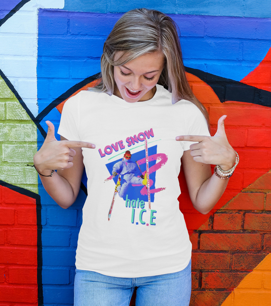 Love Snow Hate ICE Skiing T-Shirt