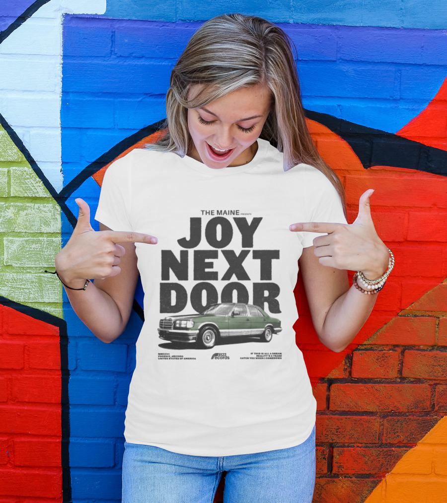 The Maine Joy Next Door Retro Car T-Shirt