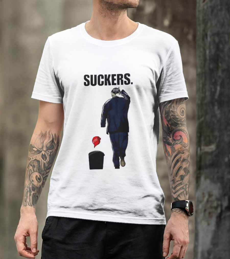 Suckers Trump MAGA Hat Trash Can T-Shirt