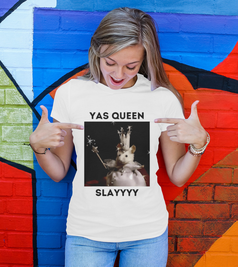 Yas Queen Slayyyy Mouse With Crown And Wand Magic T-Shirt