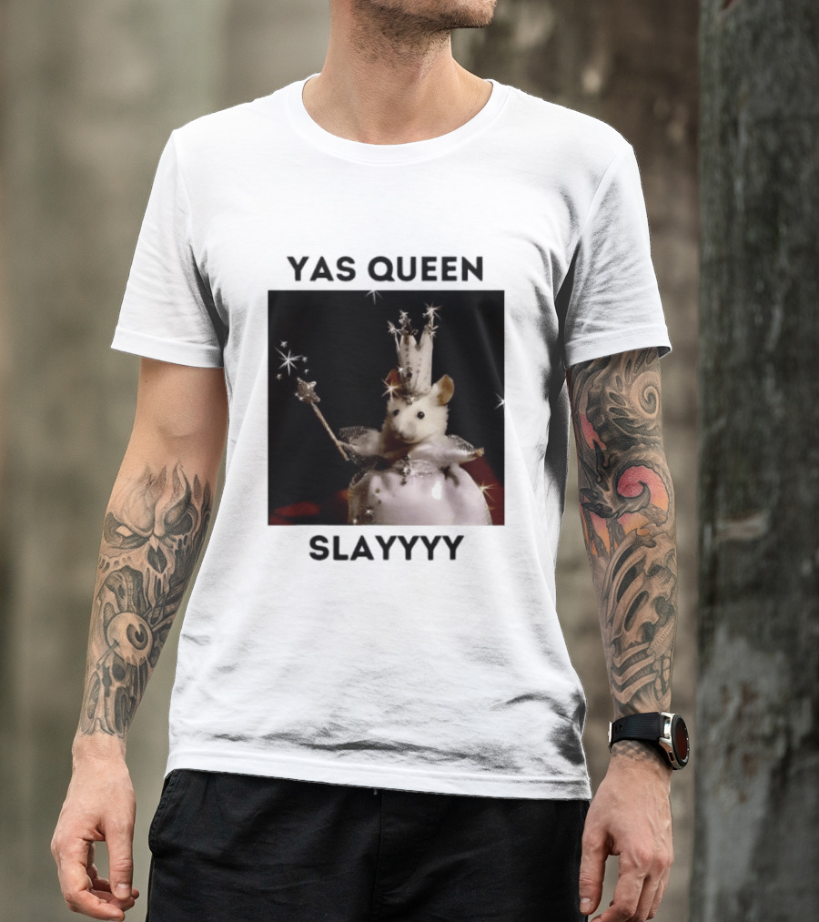 Yas Queen Slayyyy Mouse With Crown And Wand Magic T-Shirt