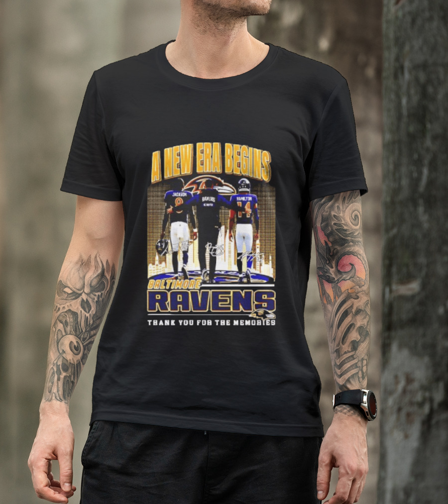 A New Era Begins Baltimore Ravens Jackson Lewis Hamilton Thank You For The Memories T-Shirt