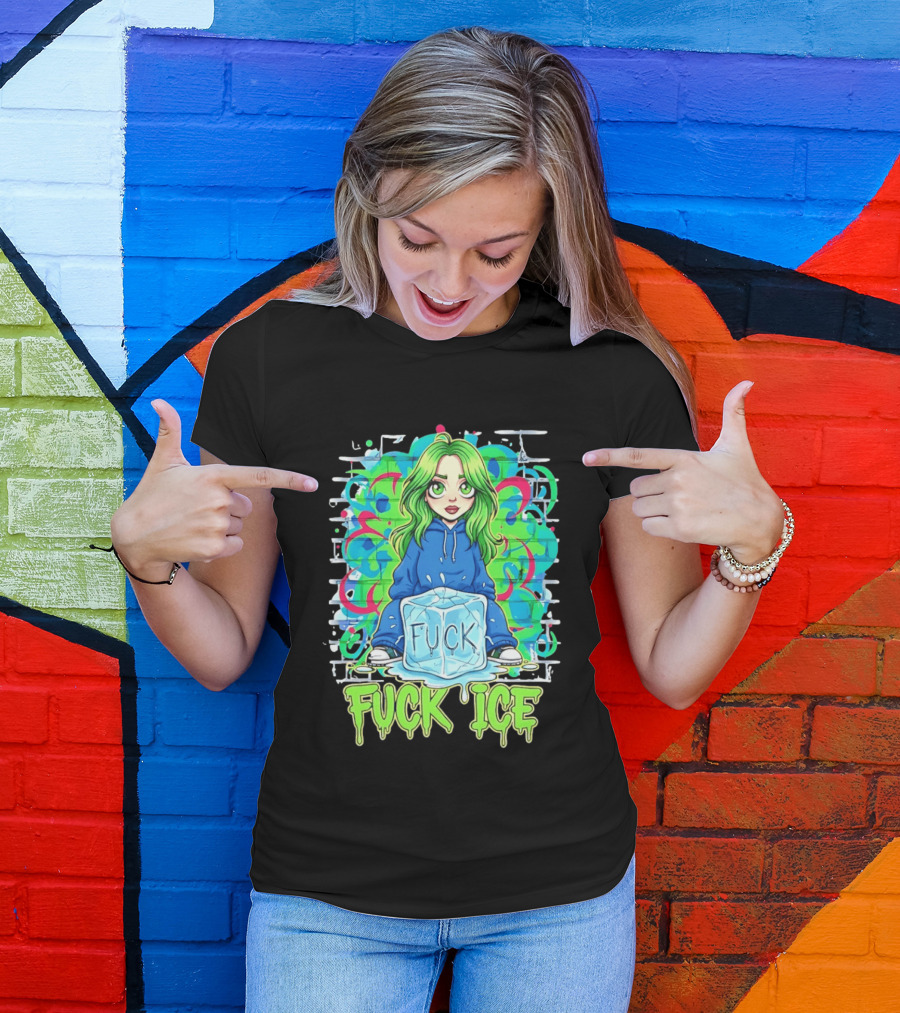 Billie Eilish Cartoon Fck Ice T-Shirt