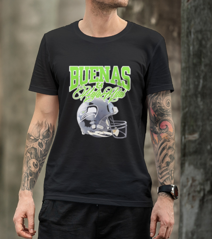 BUENAS Hafa Adai Seattle Seahawks Helmet T-Shirt
