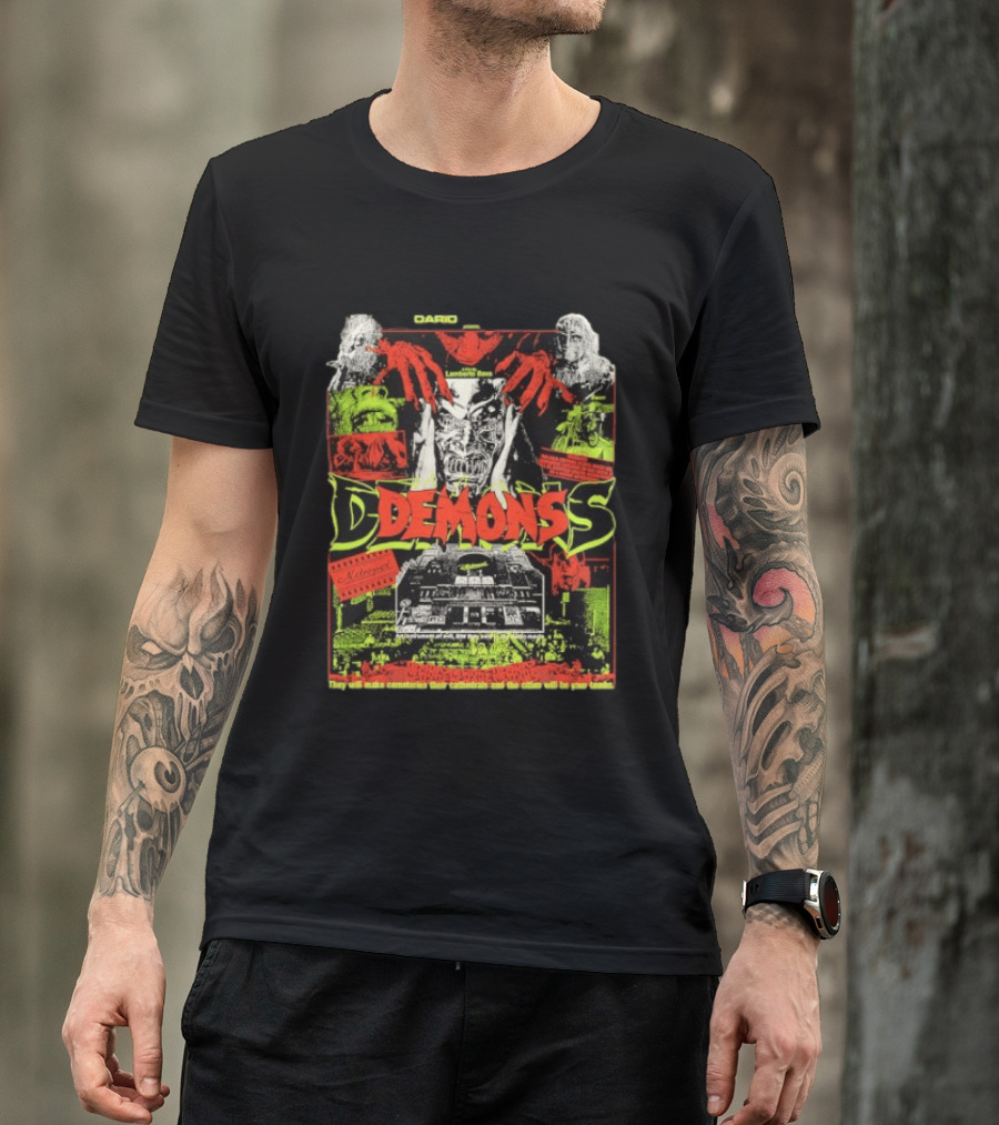 Dario Argento Demons 80s Horror Cult Movie Retro Visuals Gruesome Cinematic Experience T-Shirt