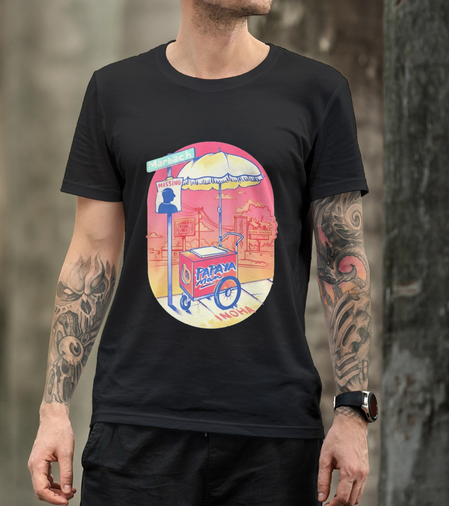 Marbach Inoha Papaya Man Missing High School Fred's Fish Fry T-Shirt