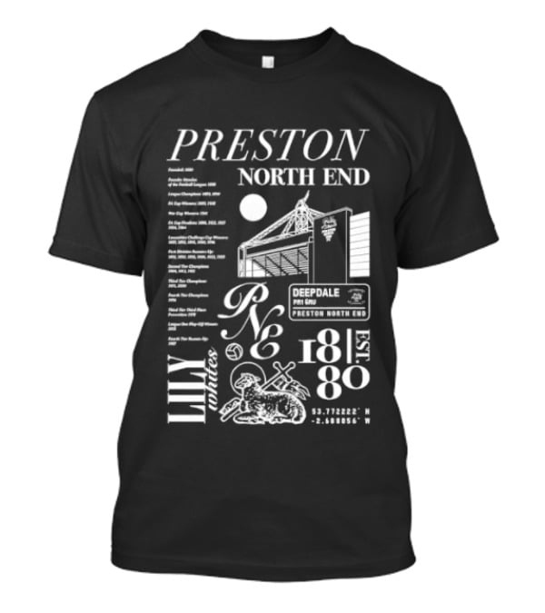 Preston North End Collection Lily Whites Est 1880 Football Heritage T-Shirt