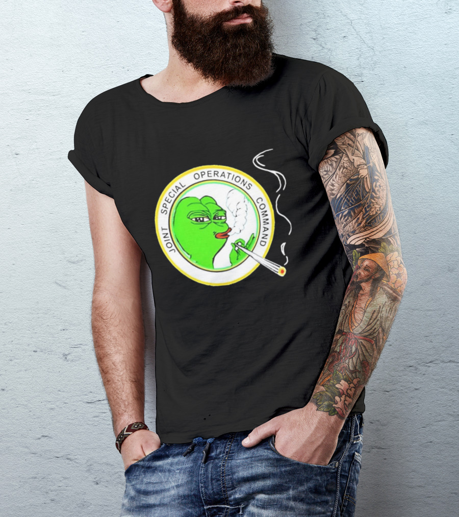Sad Pepe Smoking Meme Joint Special Operations Command T-Shirt