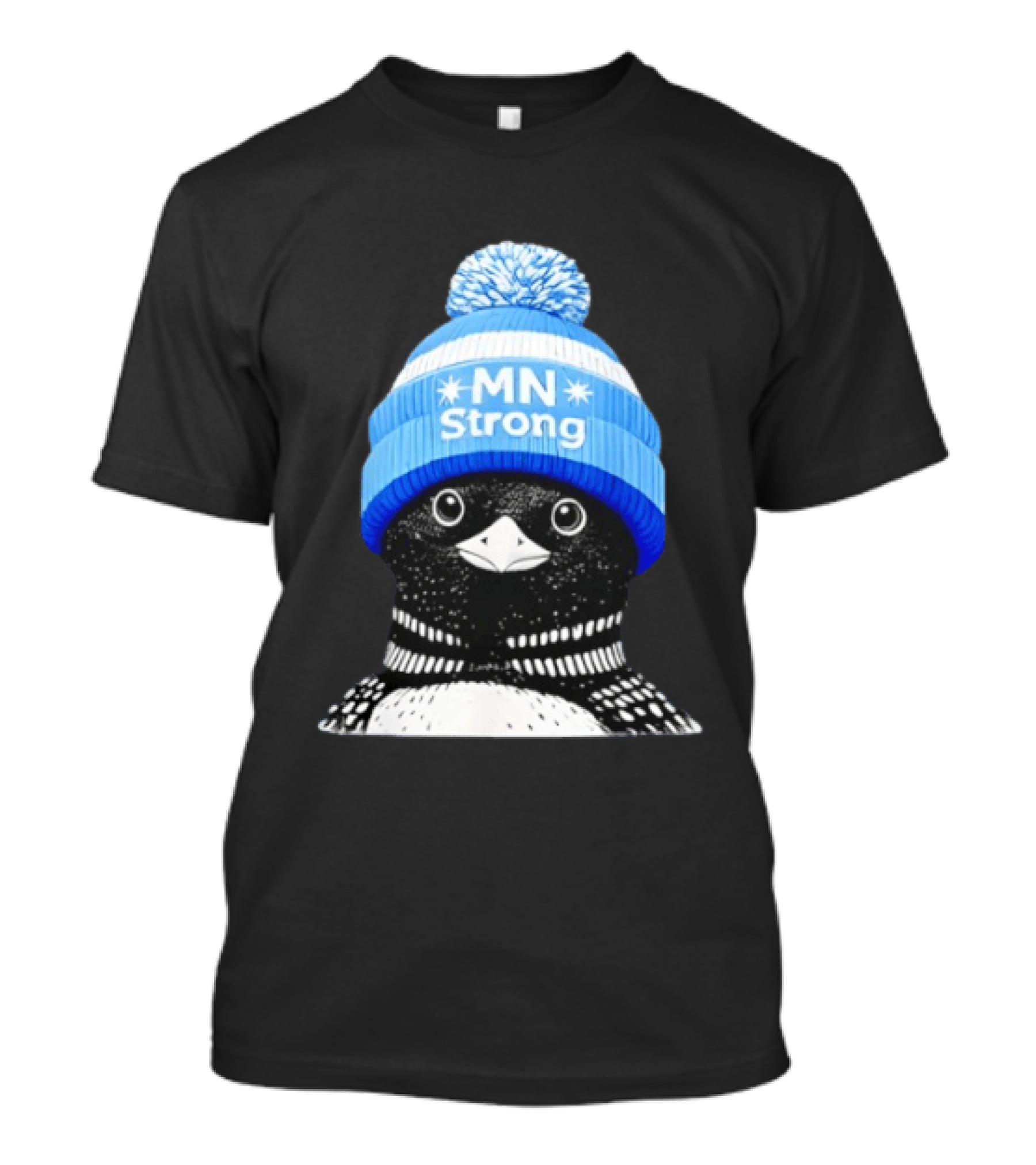 MN Strong Penguin Blue Hat Minnesota T-Shirt
