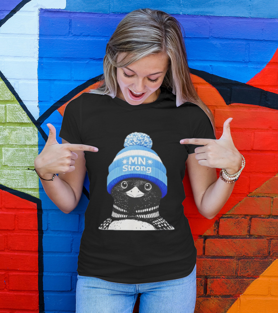 MN Strong Penguin Blue Hat Minnesota T-Shirt