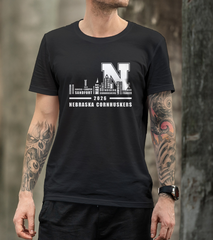 2026 Nebraska Cornhuskers City Skyline Lincoln T-Shirt