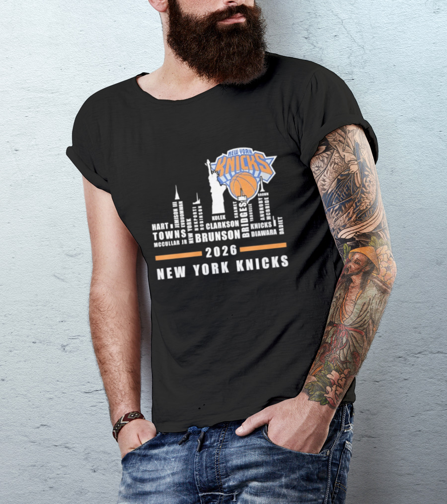 New York Knicks 2026 Players Name Of The Skyline City T-Shirt