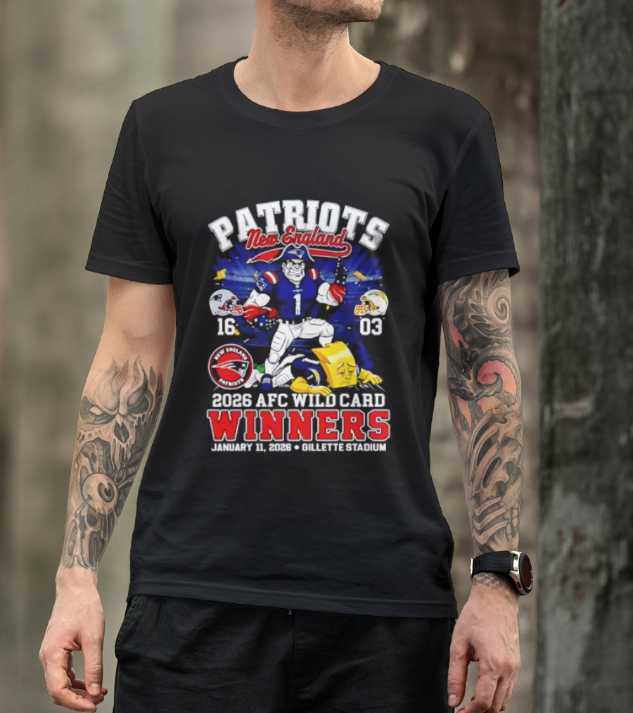 Patriots New England 2026 AFC Wild Card Winners Gillette Stadium January 11th T-Shirt