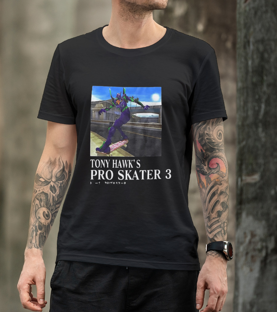 Tony Hawk's Pro Skater 3 Evangelion Crossover Skating Scene T-Shirt
