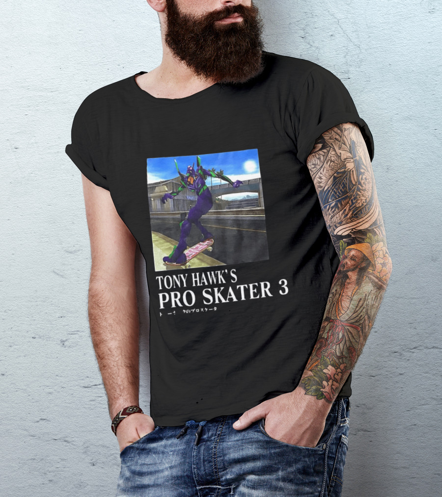 Tony Hawk's Pro Skater 3 Evangelion Crossover Skating Scene T-Shirt