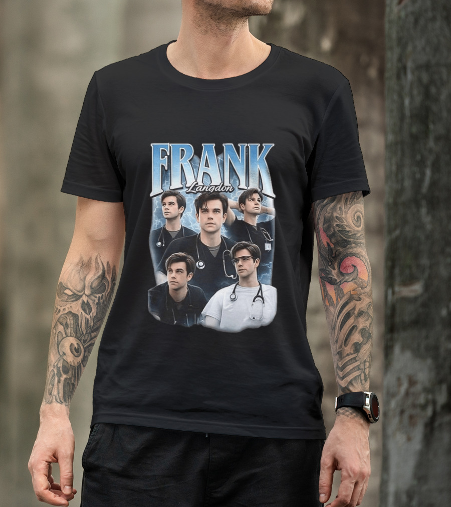 FRANK Langdon Doctor Character Lightning Background Stethoscope T-Shirt
