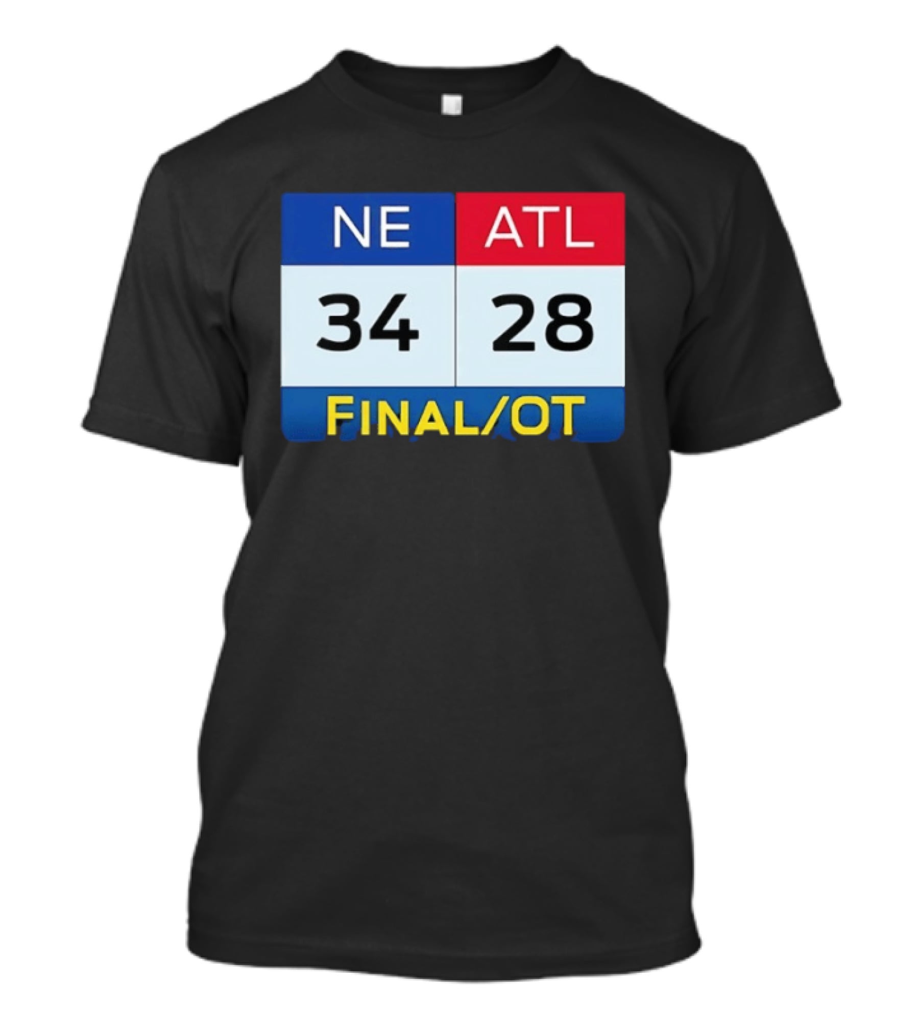 NE 34 ATL 28 Final OT Super Bowl LI Scoreboard T-Shirt