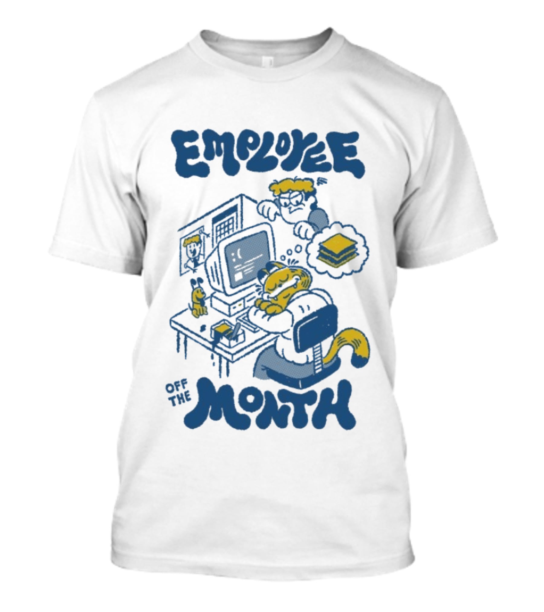Employee Of The Month Henrique Torres Cat Sleeping Computer Sandwich T-Shirt