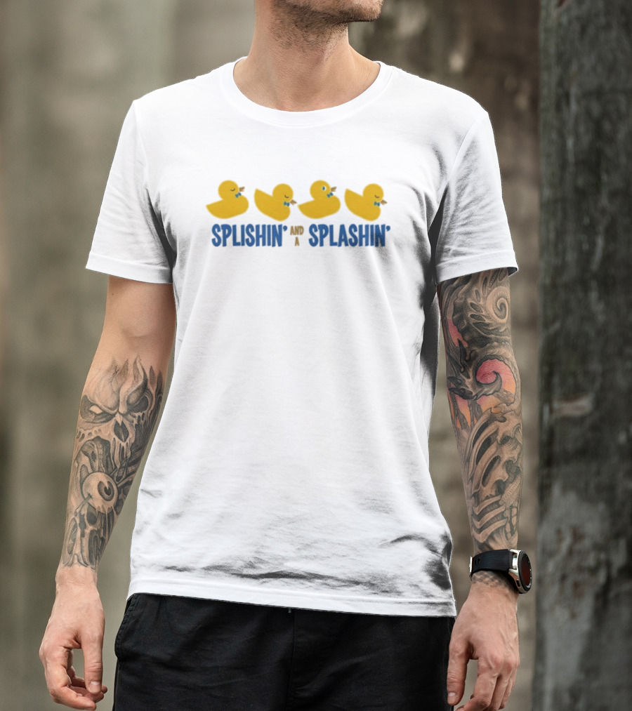 Splishin' Splashin' Just In Time Rubber Duck Fun T-Shirt