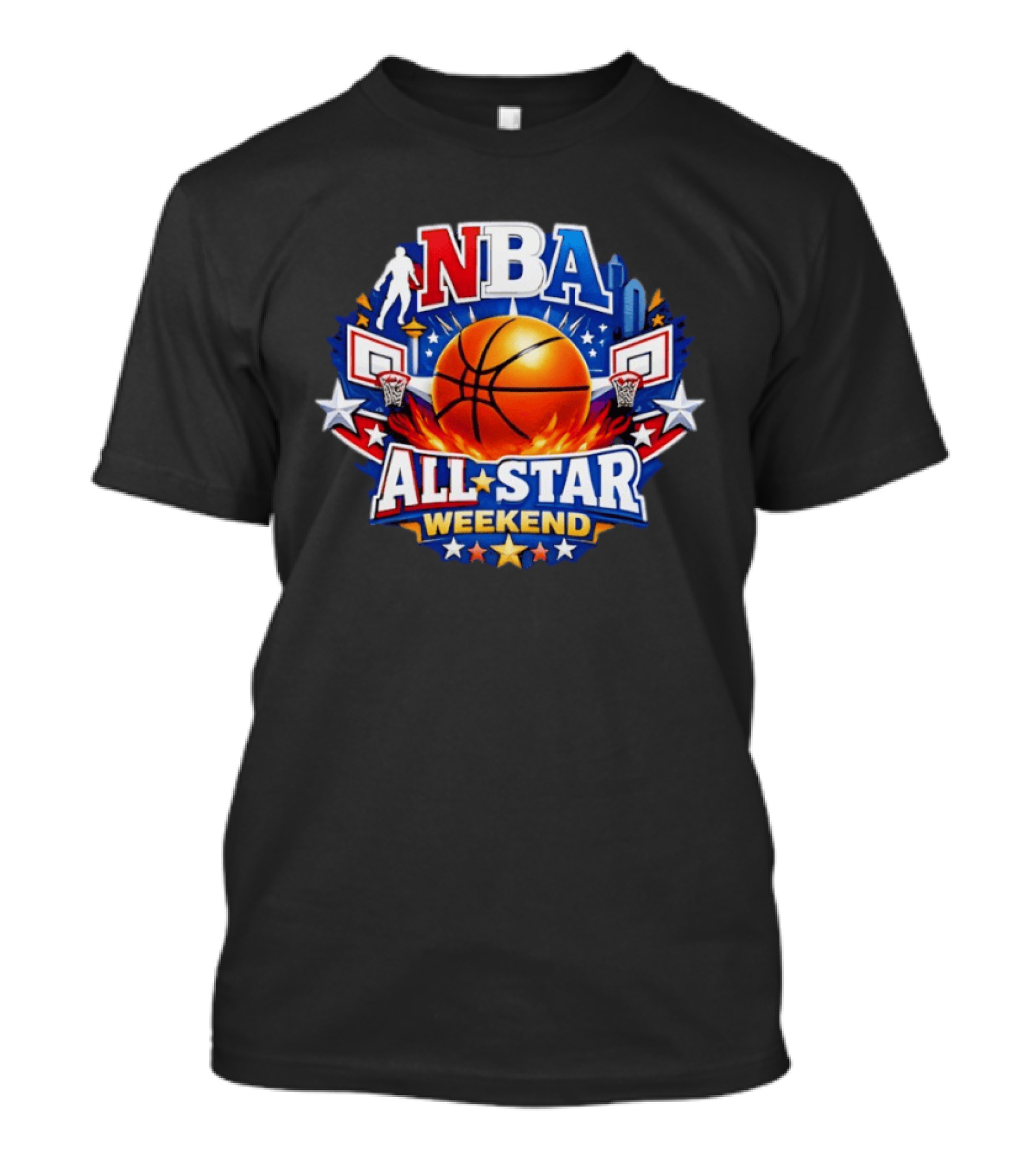 NBA All Star Weekend 2026 Basketball Hoops Stars Skyline T-Shirt