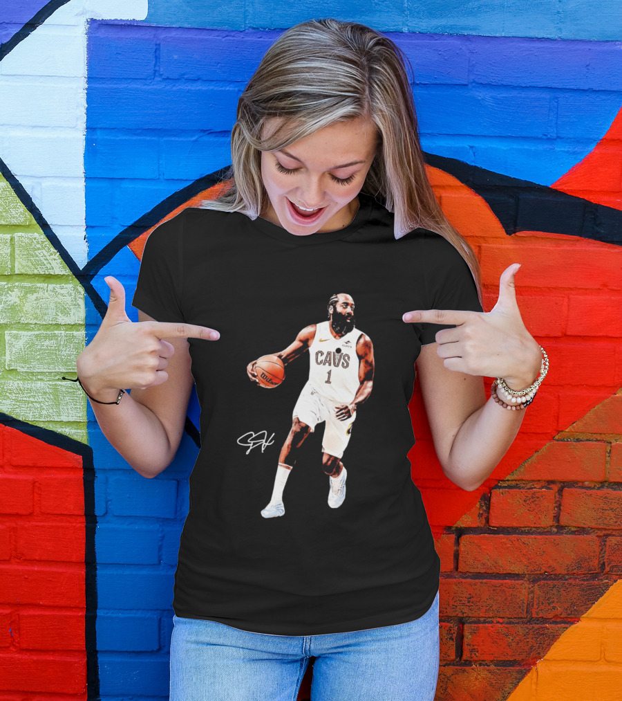 James Harden Basketball CAVS 1 Cavaliers Signature Debut T-Shirt