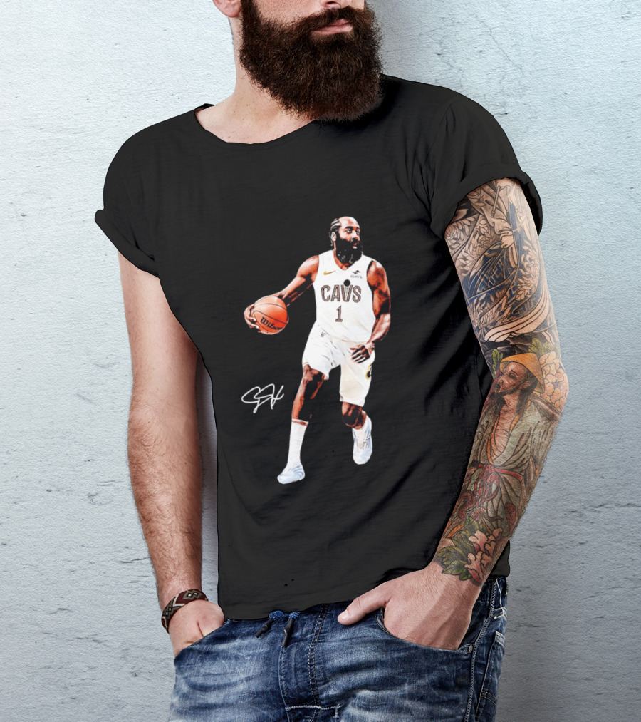 James Harden Basketball CAVS 1 Cavaliers Signature Debut T-Shirt